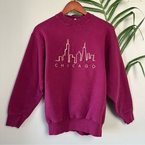 Vintage Maroon Chicago Embroidered Crewneck